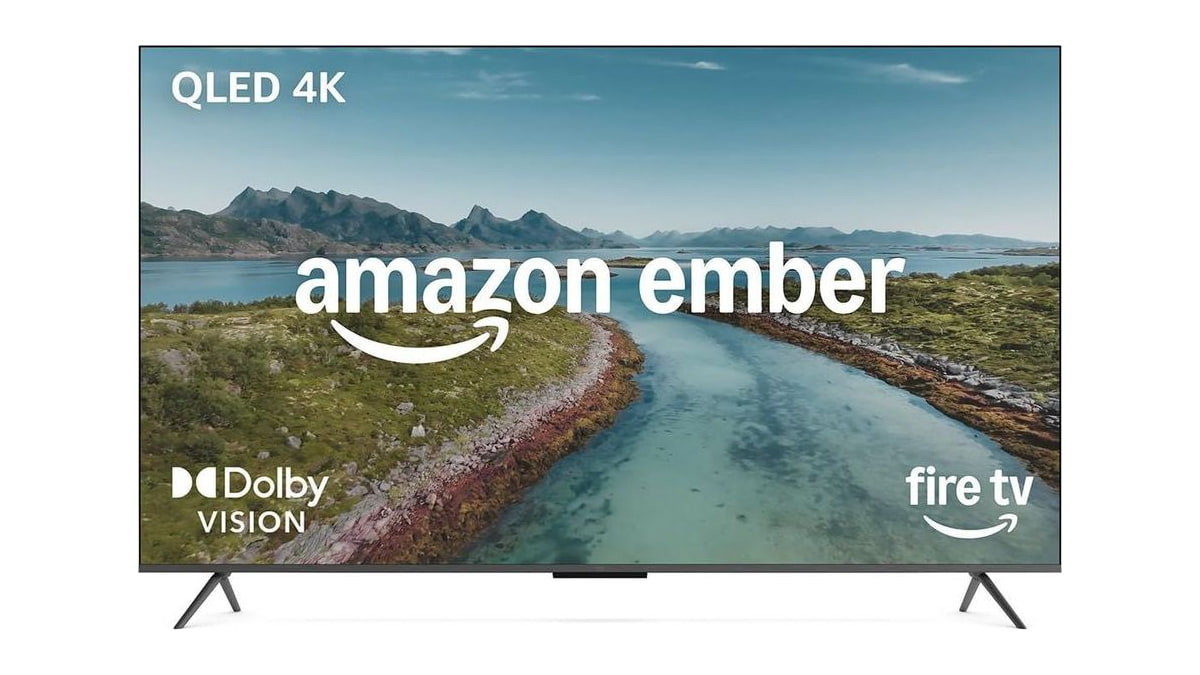 Amazon Ember 55" QLED Series with Fire TV (newest model), 4K Ultra HD smart TV, HDR10+, Dolby Vision, Dolby Audio, quad-core processor, find shows fas