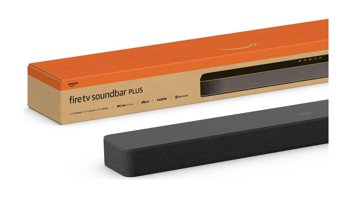 Amazon Fire TV Soundbar Plus (newest model) with built-in subwoofer, 3.1 channel, Dolby Atmos, clear dialogue