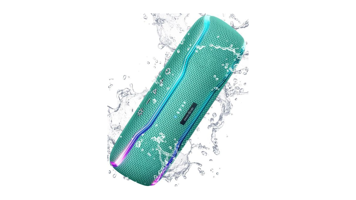 Bluetooth Speaker, IPX7 Waterproof, 50W Peak, 24H Playtime, Grass Green