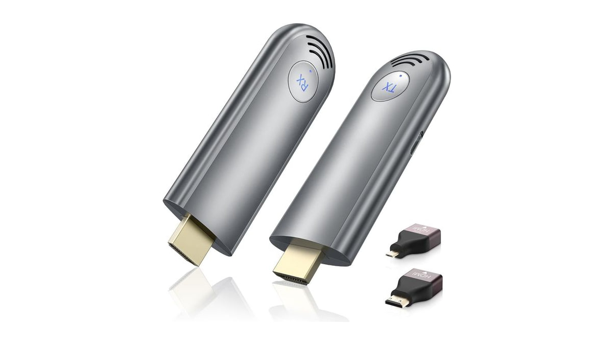 BRAIDOL Wireless HDMI Transmitter and Receiver, Plug & Play Portable 2.4G/5G Wireless HDMI Extender Kit for Streaming Video and Audio to Monitor from