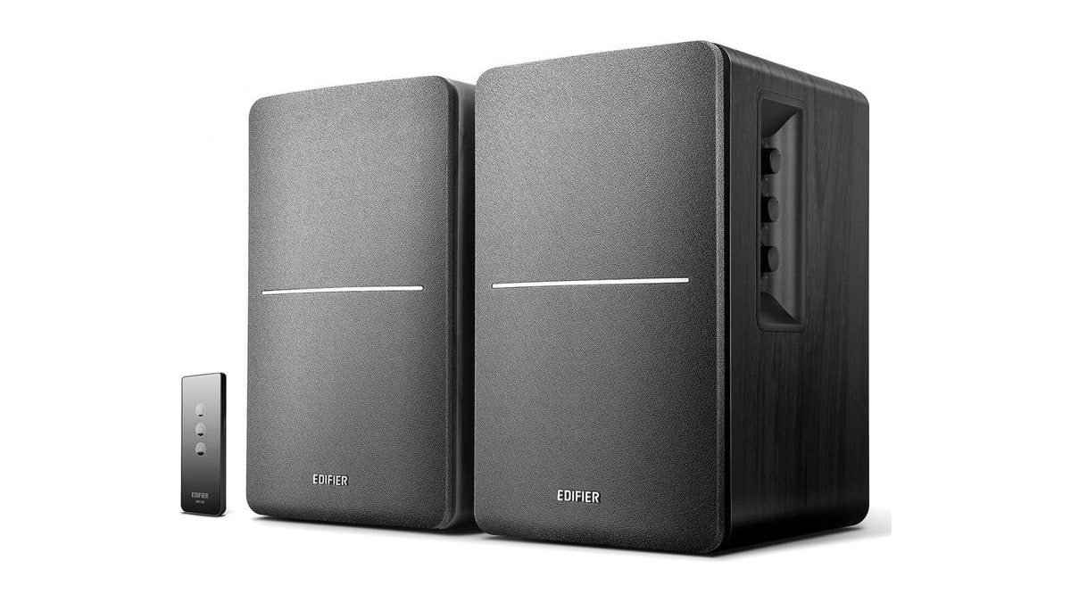 Edifier R1280T Powered Bookshelf Speakers - 2.0 Active Near Field Studio Monitor Speaker - Black - 42 Watts RMS