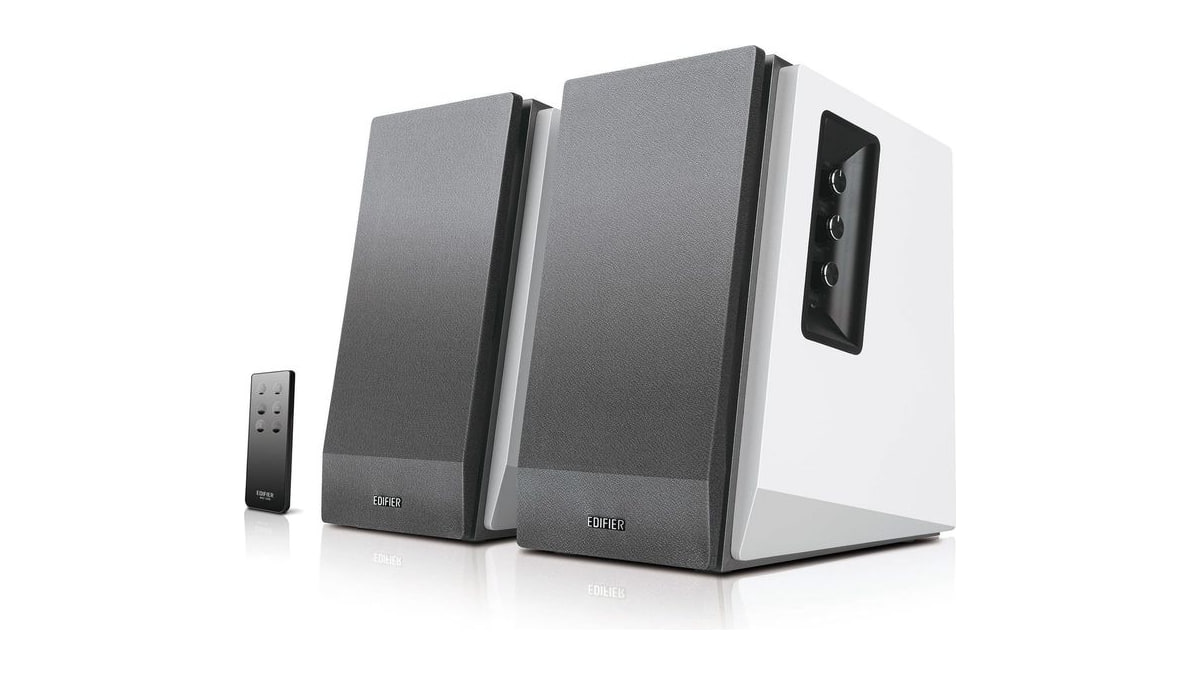 Edifier R1700BT Bluetooth Bookshelf Speaker - Active Near-Field Studio Monitors - Powered Speakers 2.0 Setup Wooden Enclosure - 66w RMS White