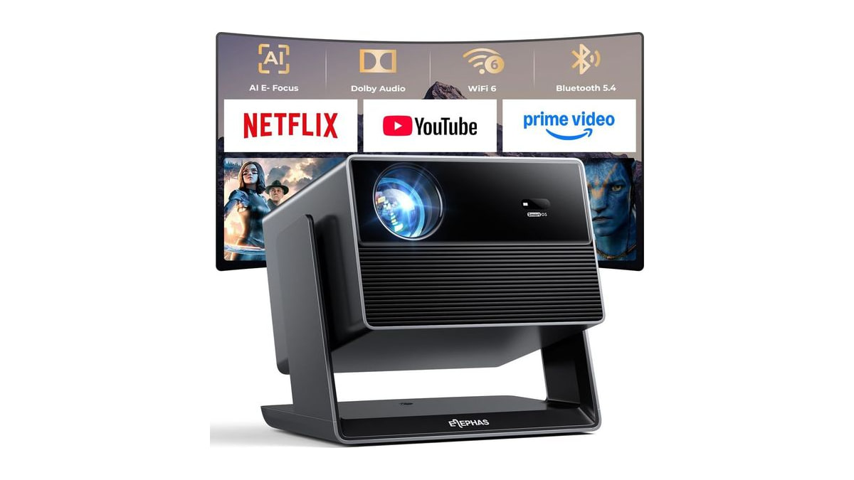 ELEPHAS Smart 4K Projector with WiFi and Bluetooth for Indoor Outdoor