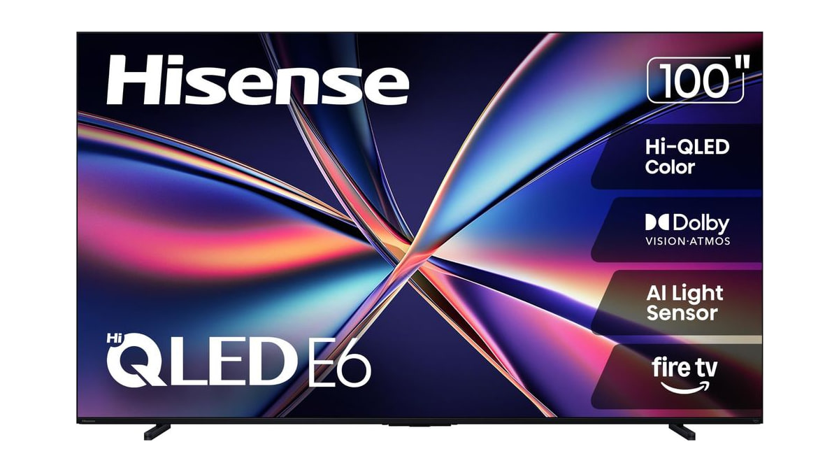Hisense 100" Class E6 Series QLED 4K UHD Smart Fire TV (100E6QF, 2025 Model) - QLED, Native 144Hz, Dolby Vision IQ · Atmos, Motion Rate 240, HDR 10+,