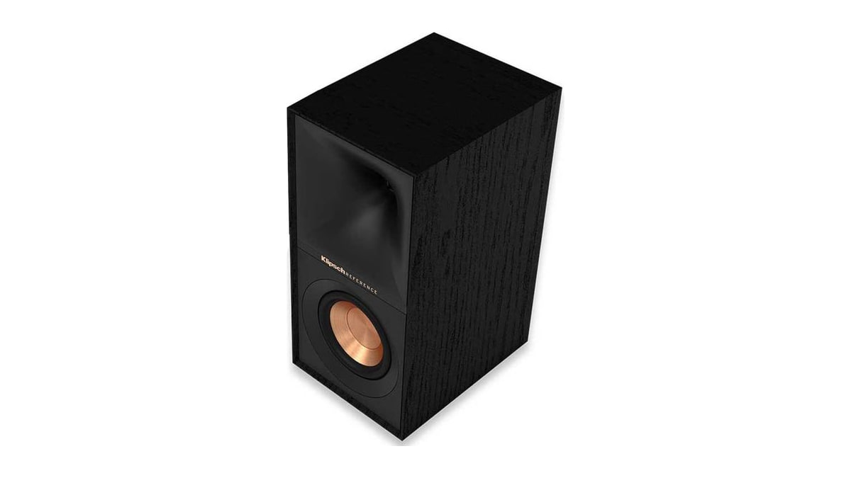 Klipsch Reference Next-Generation R-40M Horn-Loaded Bookshelf Speakers with 4” Spun-Copper Woofers for Best-in-Class Home Theater Sound in Black