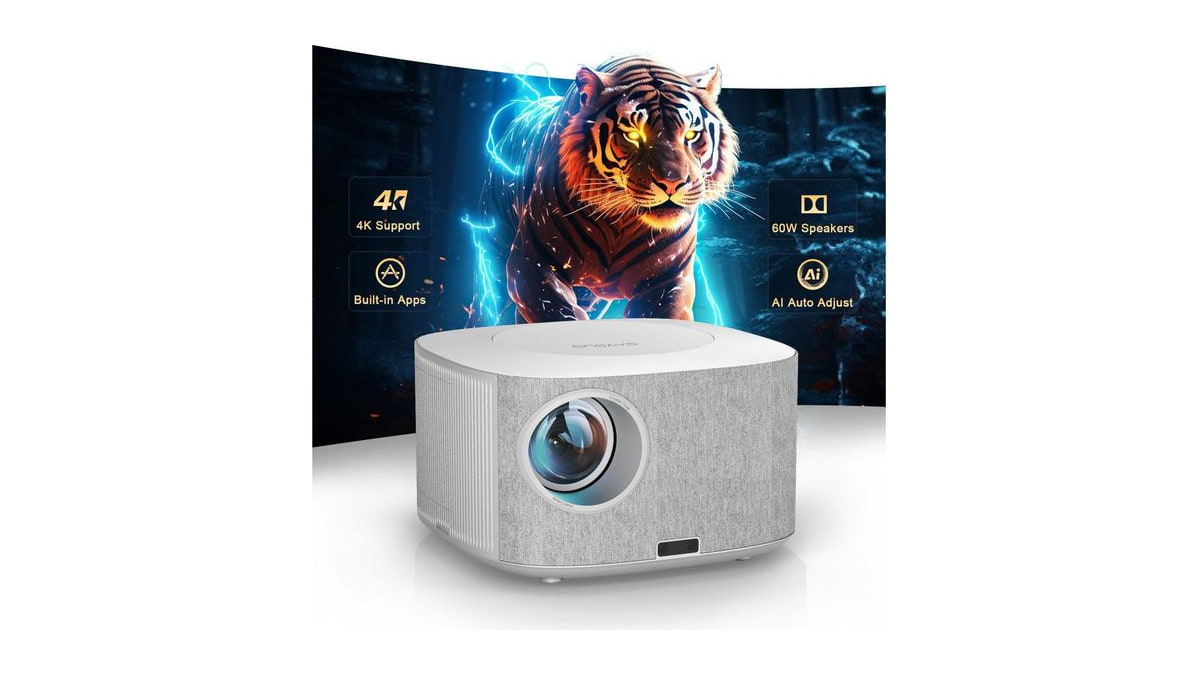 ONOAYO Outdoor-Projector-4K with 60W Dolby Audio and Official Apps, White