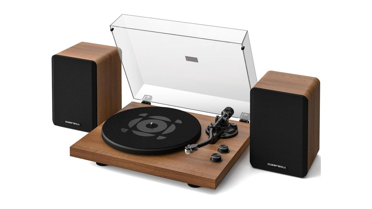 QLEARSOUL SoulBox S1 Vinyl Record Player with Stereo Speakers