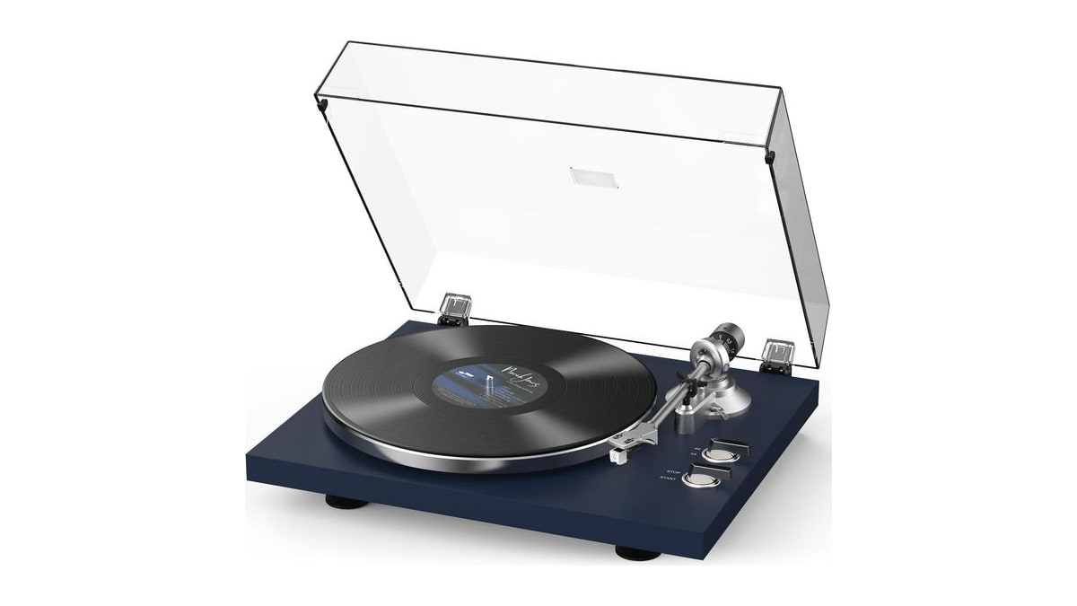 Retrolife Vinyl Record Players Turntable with BT Wireless Output,Dark Blue