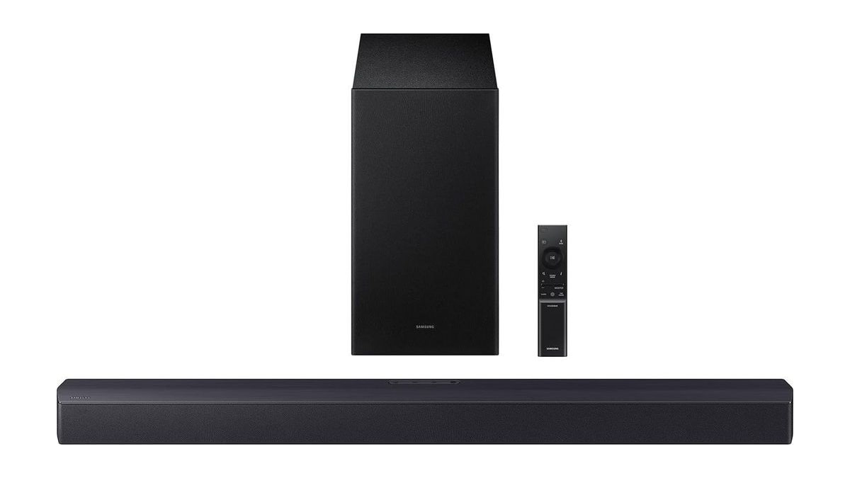 Samsung B-Series Soundbar HW-B550F 2.1 ch DTS Virtual:X Soundbar with Subwoofer (2025 Model) Voice Enhance Mode, Bass Boost, Adaptive Sound