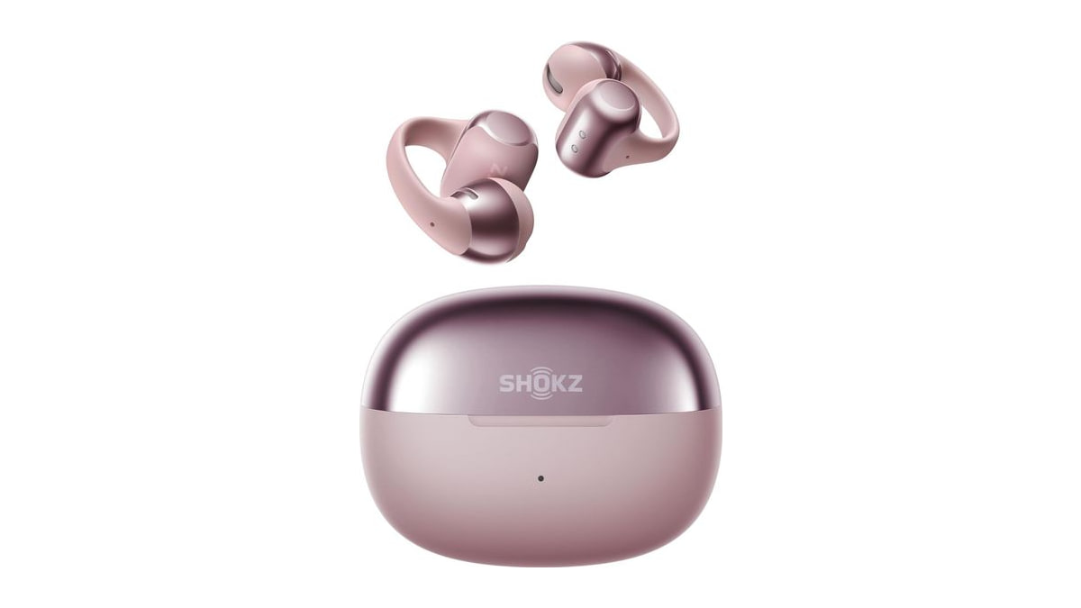 SHOKZ OpenDots ONE Open-Ear Clip-On Bluetooth Earbuds, Pink, Dolby Audio
