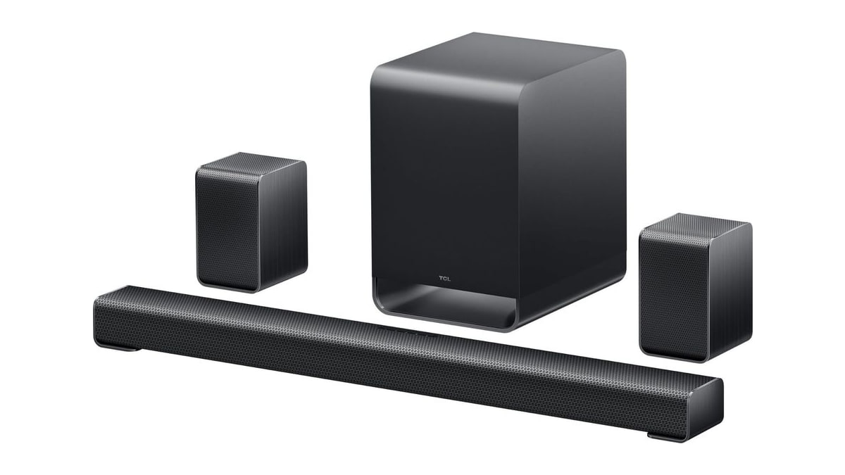 TCL S65K S Series 5.1 Channel Soundbar System with Dolby Atmos, DTS:X, Wireless Subwoofer, Wireless Surround Speakers, Bluetooth Music Streaming, and