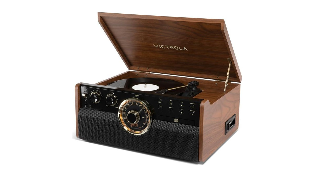 Victrola Empire - Wood 6-in-1 Bluetooth Record Player - Walnut