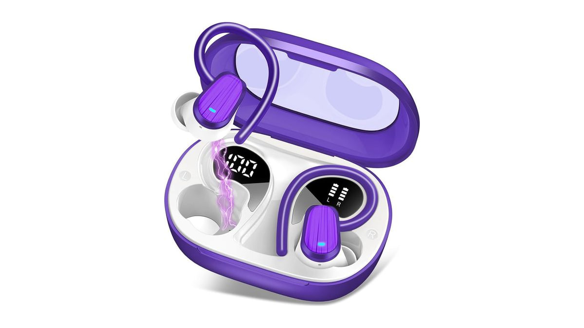 Wireless Earbuds Bluetooth 5.4, 50H Playtime Sport Earphones with Earhooks